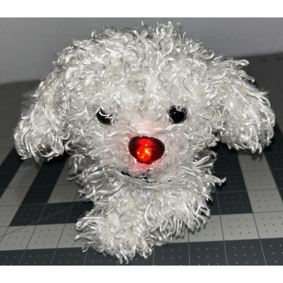 Barbie Plush Dog Light Up Nose Barking Sneezing 2011 Mattel White Pink Collar - Picture 6 of 16